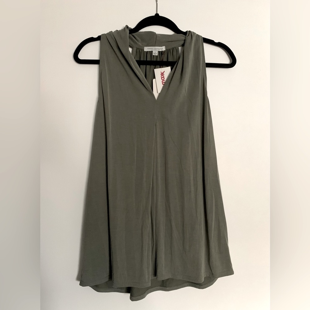 Green Envelope Halter Top, Light Sage Green Color, Flowy and Casual, NWT
